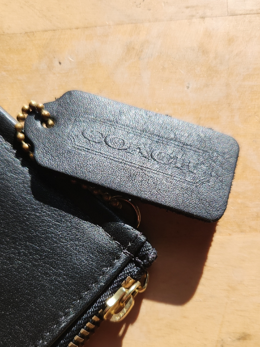 Vintage Coach Black Leather Skinny Cosmetic Pouch Bag - Picture 4 of 11